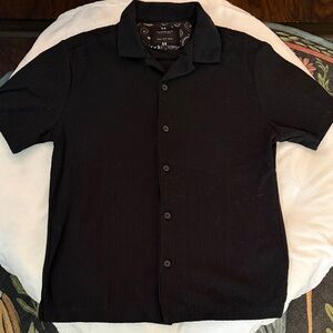 Cactus Man Black Casual Button Down Shirt